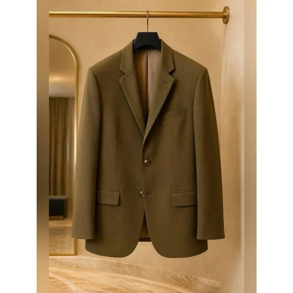 TAN CHAPS 2 BUTTON 100% WOOL BLAZER SIZE 44S